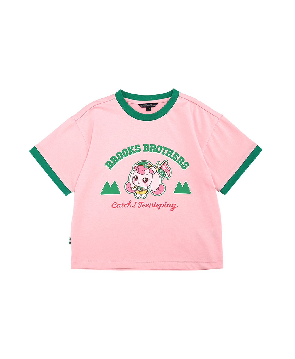 [Catch! Teenieping] BB 캠프 배색 티셔츠 (핑크)