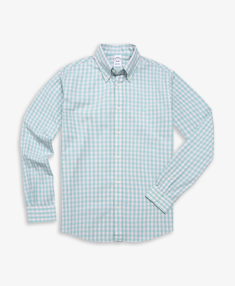 프라이데이, 포플린 로고 깅엄 체크 스포츠 셔츠 (핑크) (34900318)
