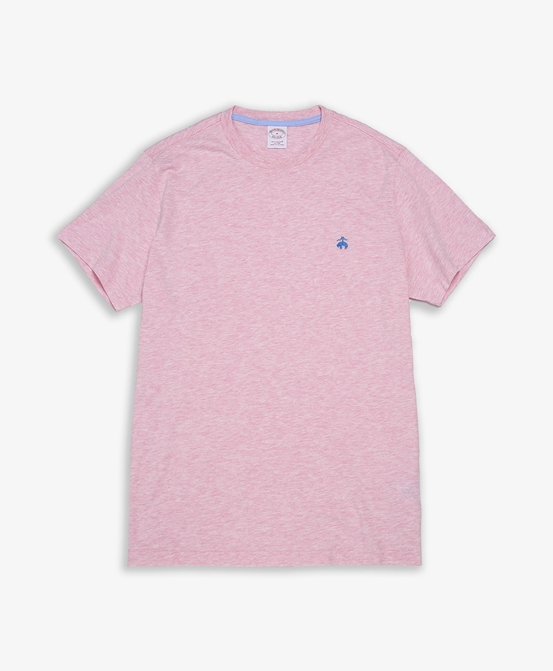 수피마 코튼 로고 크루넥 티셔츠 (핑크) (32795907)