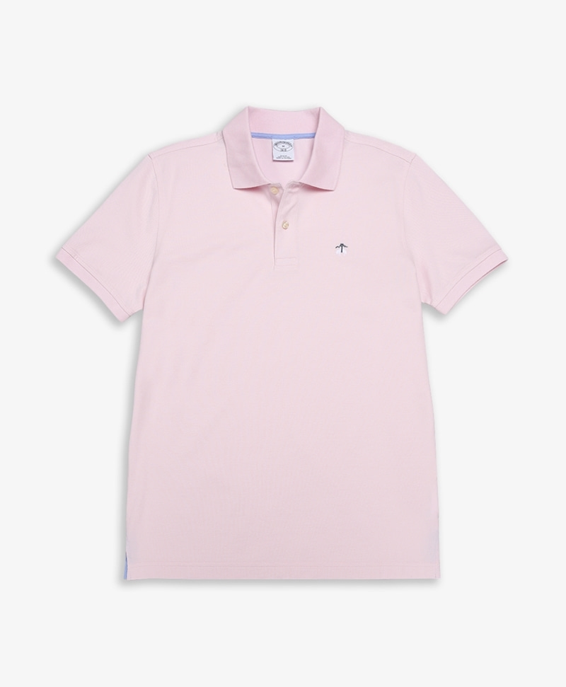 코튼 솔리드 로고 폴로 셔츠 (파스텔 핑크) (74595933)