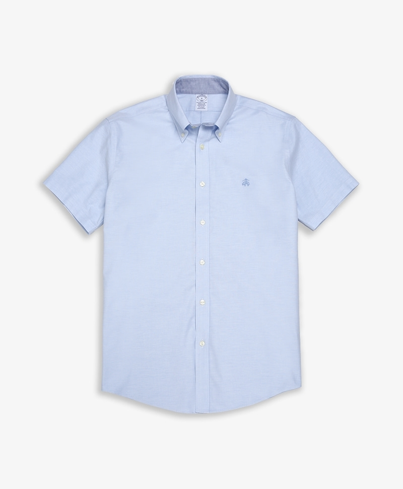 논 아이론 옥스포드 버튼다운 칼라 숏 슬리브 스포츠 셔츠 (블루) (74600130)