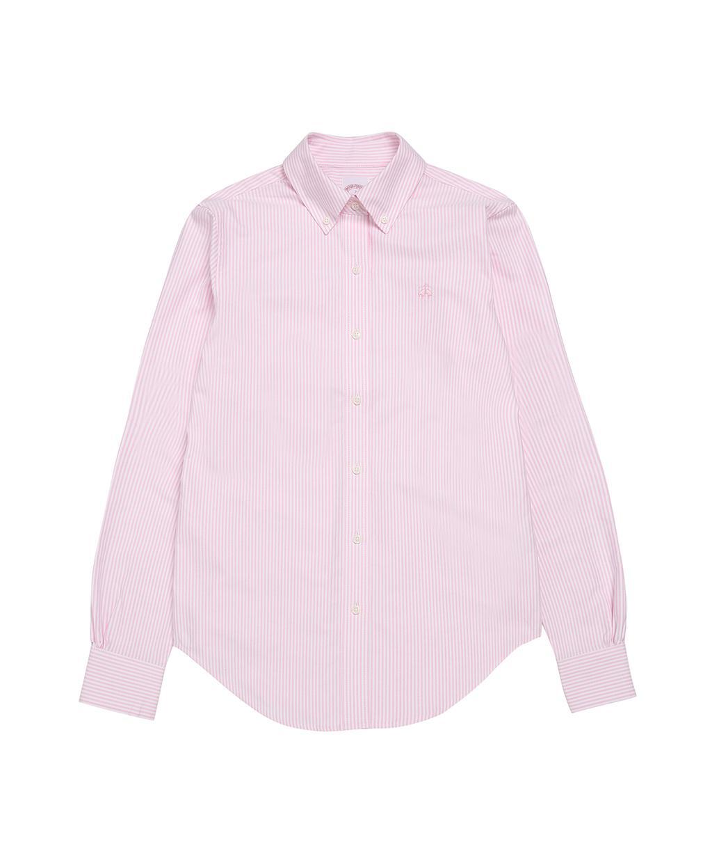 [여성] 클래식핏 코튼 옥스포드 스트라이프 셔츠 (핑크)