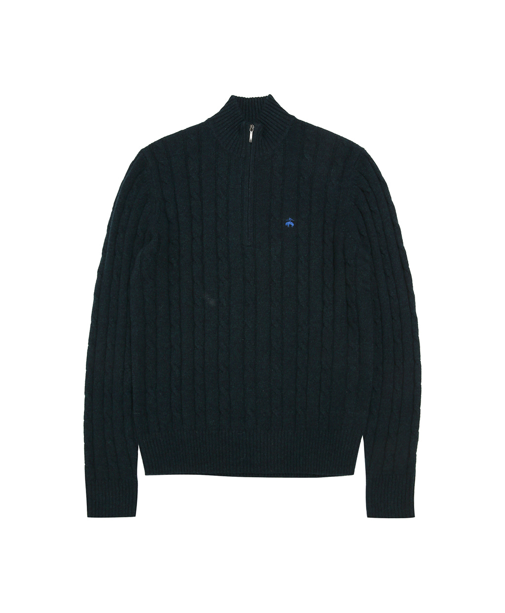로고 케이블 하프 집업 스웨터 (다크그린)