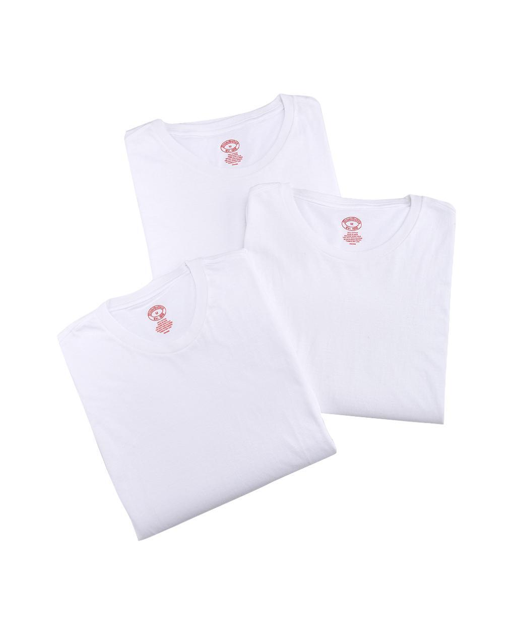 코튼 크루넥 티셔츠 3팩 (화이트)