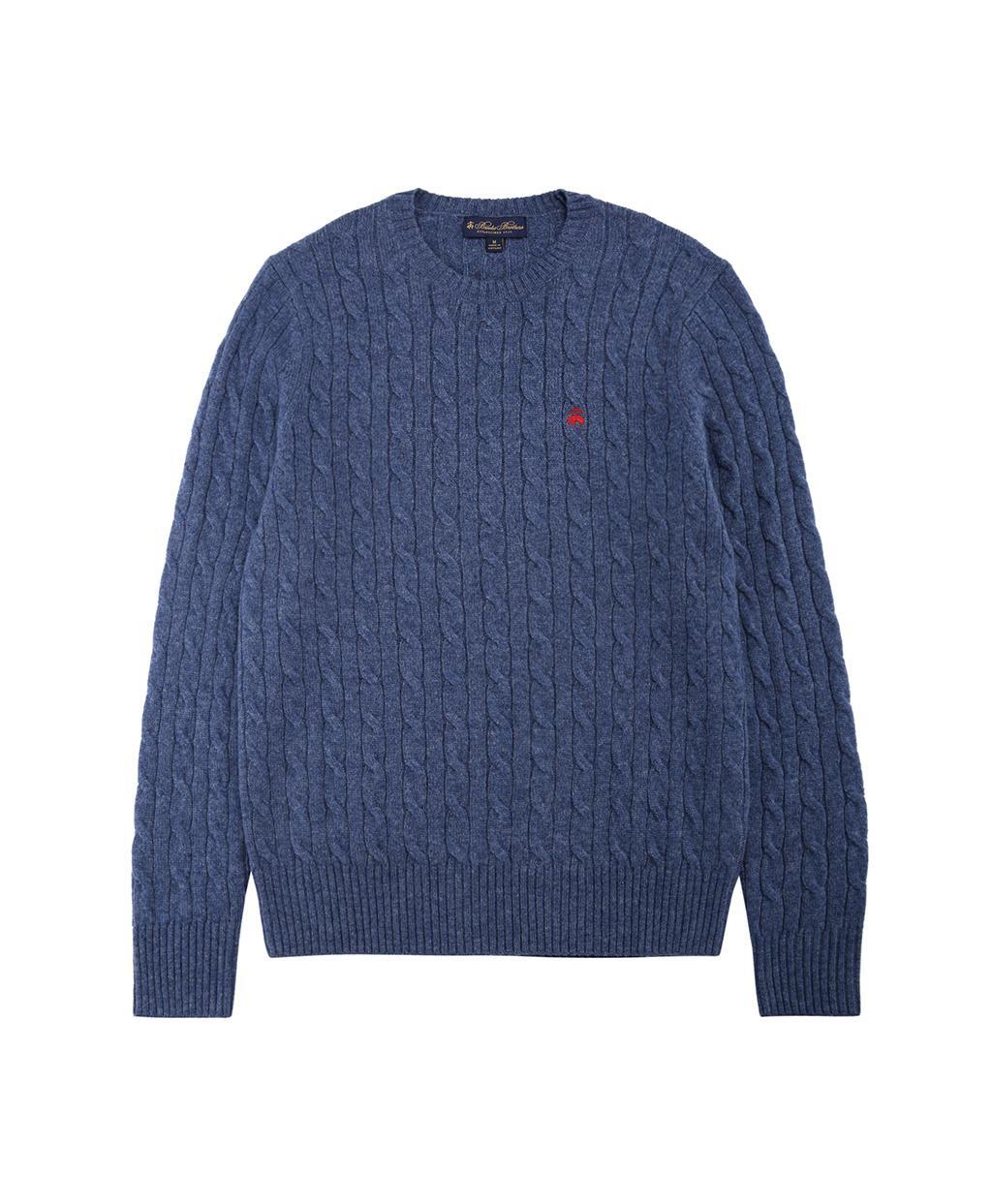 램스울 케이블 로고 스웨터 (다크 블루)