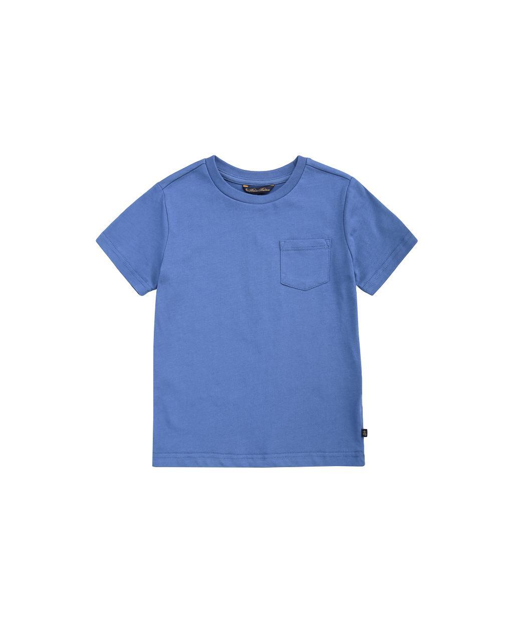 [키즈][남아] 포켓 크루넥 코튼 티셔츠 (블루)
